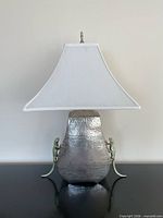 Front view of lamp with shade
