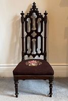 Full view of Gothic Revival wooden chair
