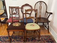Front view of all five chairs together