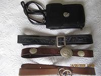Overview of bag and three belts