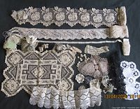 overview of all lace pieces laid out
