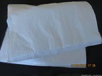 Top view of bundled white tissue paper