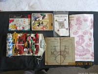 Overall lot layout showing all sewing items