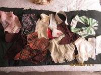 Overview of assorted collars and inserts on black background