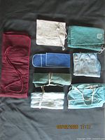 All eight anti-tarnish silver cutlery bags laid out flat