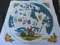 Full view of square Canada map tablecloth