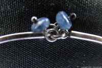 Close view of bead detail on sterling silver link
