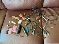 Overall layout of all accessories on couch