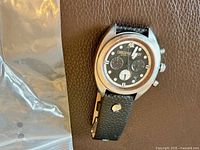 Full view of Original Grain wristwatch, case, dial and strap visible