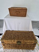 Two wicker baskets full view