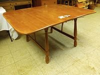 Overall view of dining table fully assembled