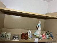 Overview of all shaker sets and figurines on shelf