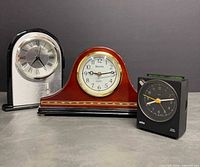Front view of all three clocks