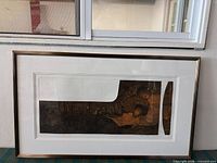 full view of framed print under glass