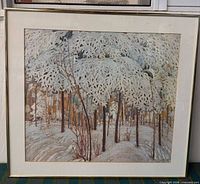 Front view of framed print with mat and frame visible