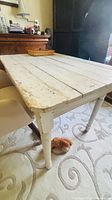 Top view showing plank construction and paint wear