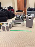 Receiver with all six speakers arranged on floor