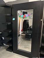 Mirror with shelving full view