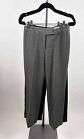 Full view grey/khaki Ewanika pants on hanger