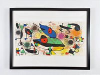 Framed lithograph showing full artwork and frame