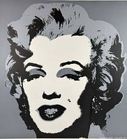 Front view of silver Marilyn silkscreen print