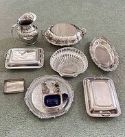 Group shot of all eleven serving pieces