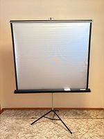 Screen fully extended on tripod showing viewing surface and borders