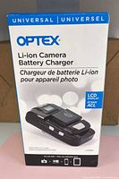 Front view of boxed Optex LI7000 charger
