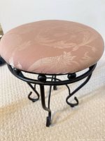 Full view of vanity stool showing frame and seat