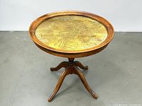 Full view of round pedestal table