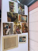 Group shot of all prints and mounts on table