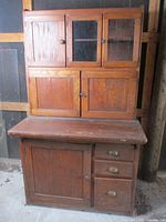 Full view of Hoosier cabinet showing upper and lower sections