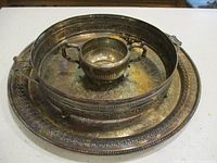 Tray, holder, and sugar bowl together