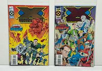 Both X-Universe issues #1 and #2 front covers in bags and boards