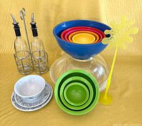 All items group shot on yellow backdrop