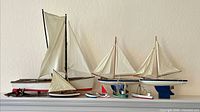 Shelf view of all model boats