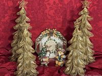 Full lot with plate, two shakers and four gold trees