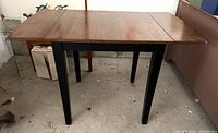 full view of table with both leaves extended