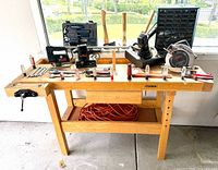 overall view of workbench with all tools displayed