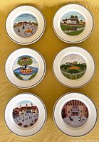 Six different Design Naif plates front view