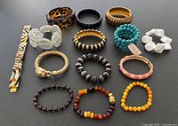 Group view of all fourteen assorted bracelets