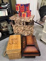 All seven storage items grouped together