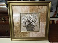 Full view of framed floral print