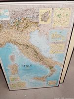 Full framed map of Italy showing overall appearance