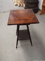 full view of wooden square side table