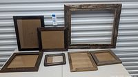 Front view of all six wood frames
