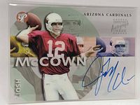 Front view of Josh McCown 2002 Topps Pristine autograph card