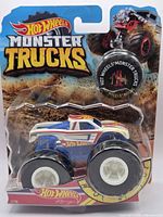 Front of carded Hot Wheels Monster Truck showing vehicle and graphics