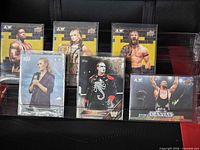 Front views of all six sleeved cards