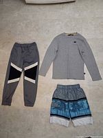 All three clothing items laid out